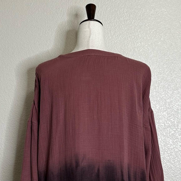 J. Jill Purejill Gauzy Tie Dye Lagenlook Button Down Tunic Top, Sz Large - Picture 9 of 12